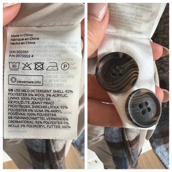 🏷️ SOLD • H&M • Oversized Coat Shacket in Blue Plaid • Small - Picture 12 of 13